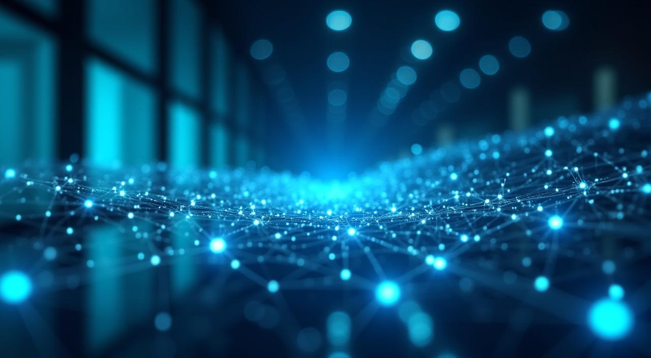 Representación conceptual de automatización inteligente y flujos de datos
